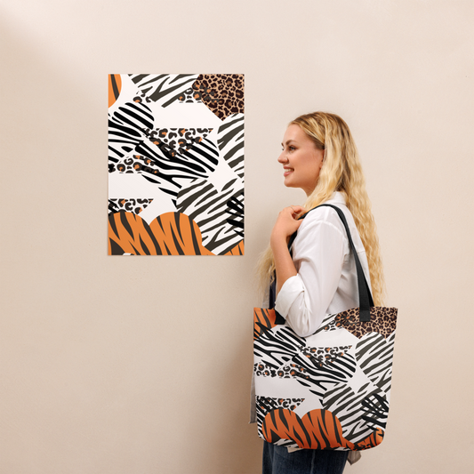 Animal Fiery prints Tote bag